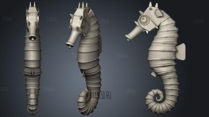 Seahorse Thingy stl model for CNC