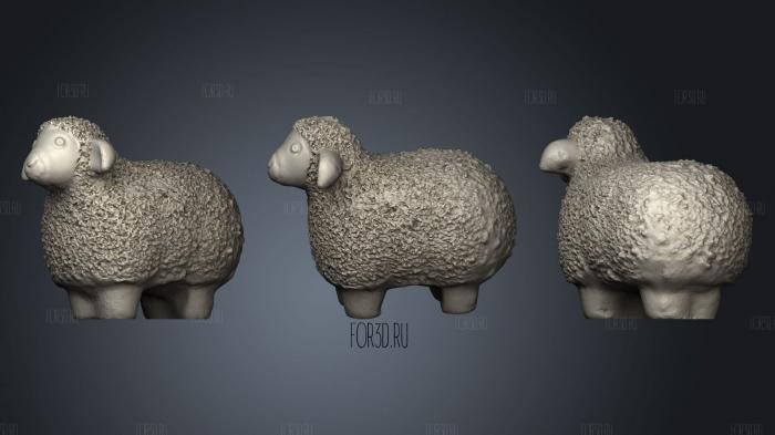 Stackable Sheep stl model for CNC