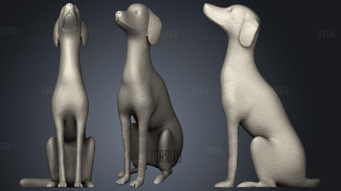 Statue of a dog 32 stl model for CNC