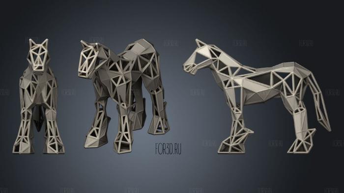 Stylized Horse stl model for CNC