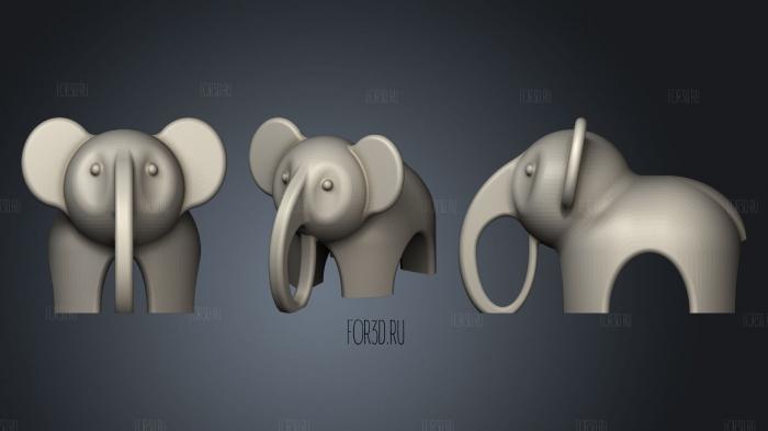 Toy Baby Elephant stl model for CNC
