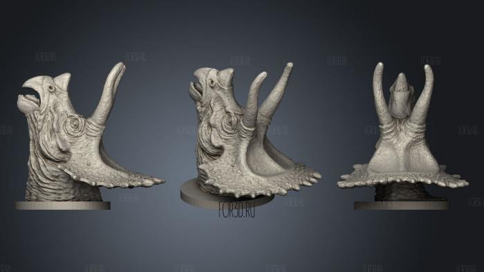 Triceratops Drawer Handle stl model for CNC