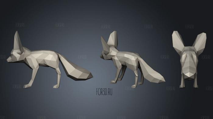 Updated Fennic Fox For Large s stl model for CNC