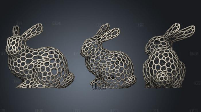 Voronoi Bunny stl model for CNC