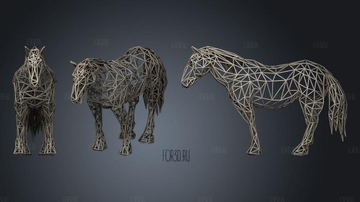 Wire Mesh Horse stl model for CNC
