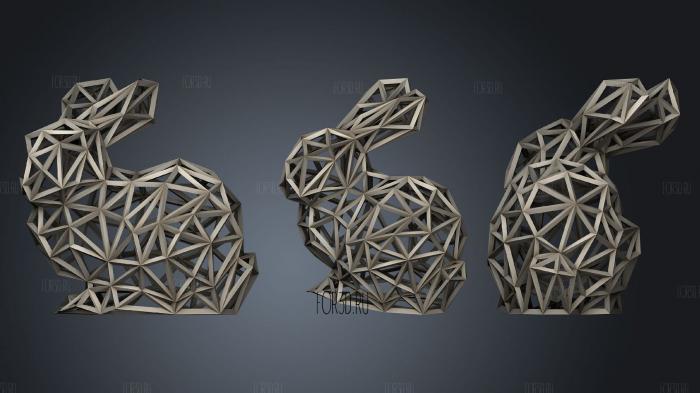 Wireframe Bunny stl model for CNC