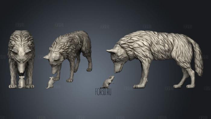 Волк и крыса 3d stl модель для ЧПУ