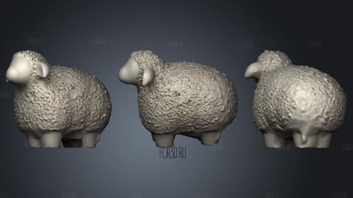 Wooly sheep stl model for CNC