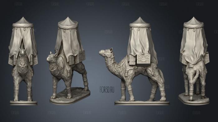 Camel Ornamental Tent Based stl model for CNC