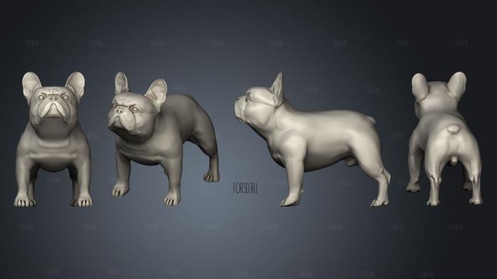 french bulldog stl model for CNC