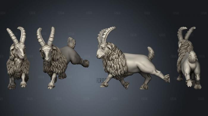Goat pose 3 stl model for CNC