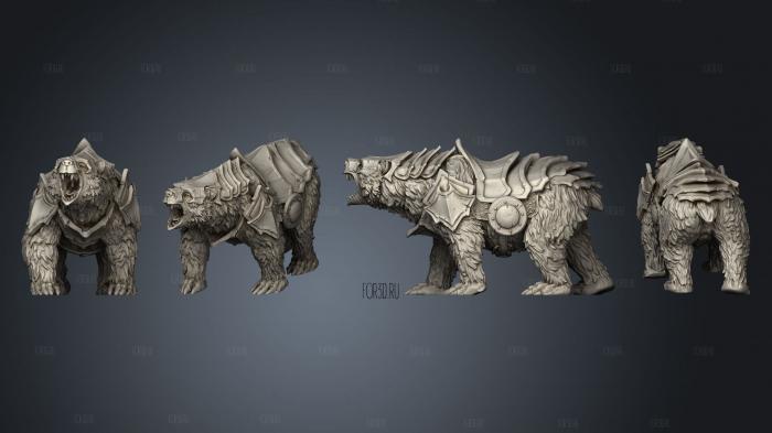 Grizzly Bear Armored Large stl model for CNC