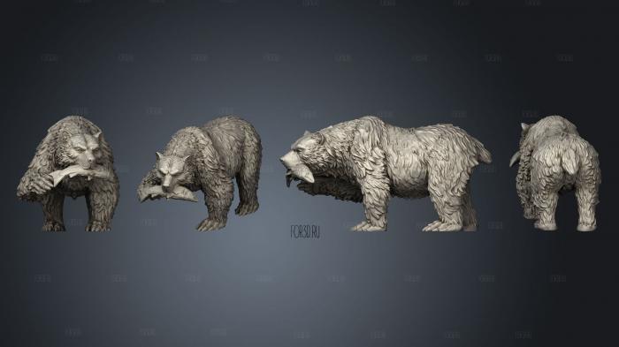 Grizzly Bear Fish 2 stl model for CNC