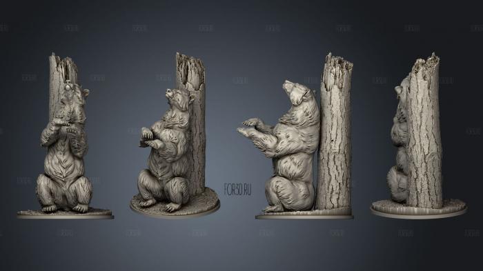 Grizzly scratching stl model for CNC