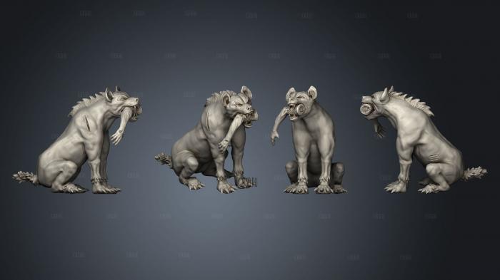 Hyena Eating 3d stl модель для ЧПУ