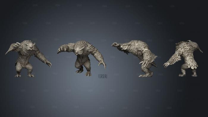 Owlbear Claw Attack Large stl model for CNC
