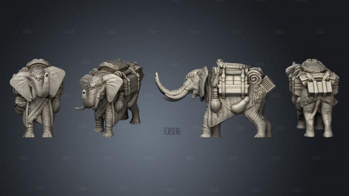 An elephant with a saddle stl model for CNC