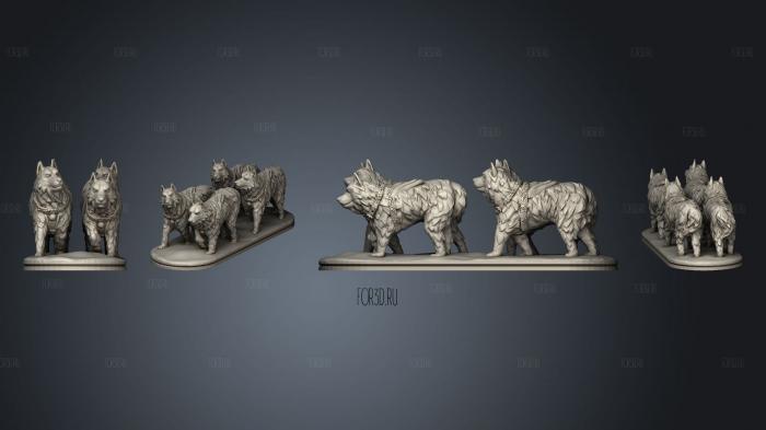 Sled Dog Team Based stl model for CNC