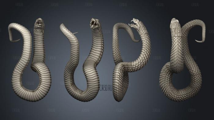 Snakes 2 stl model for CNC