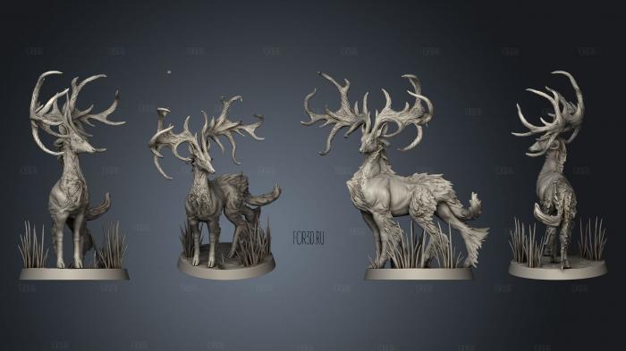 Stag Base Grass 003 stl model for CNC