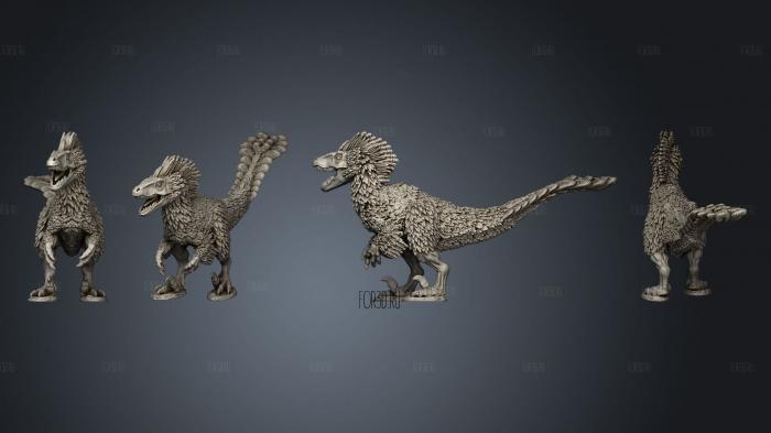 Velociraptor pose 1 stl model for CNC