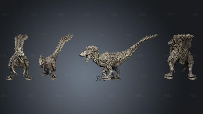 Velociraptor pose 2 stl model for CNC