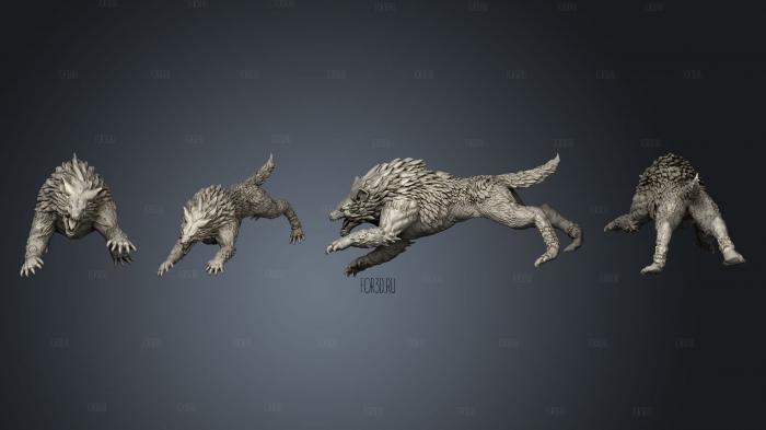 Warg Attacking Large stl model for CNC