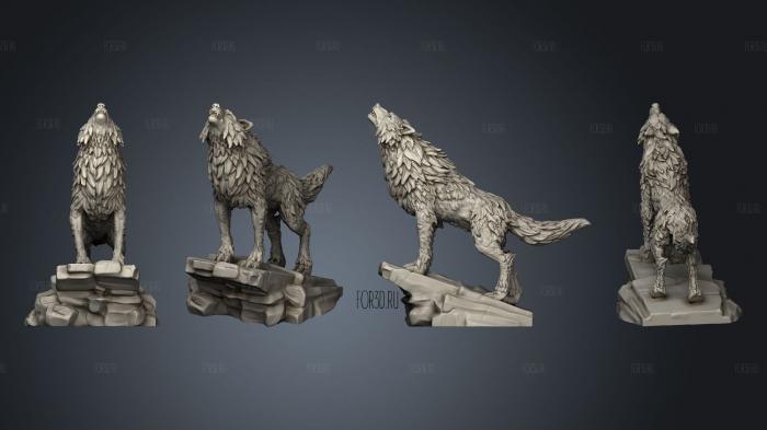 Winter Wolf Howling Large stl model for CNC