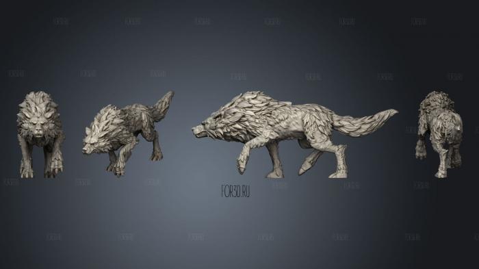 Winter Wolf Large stl model for CNC