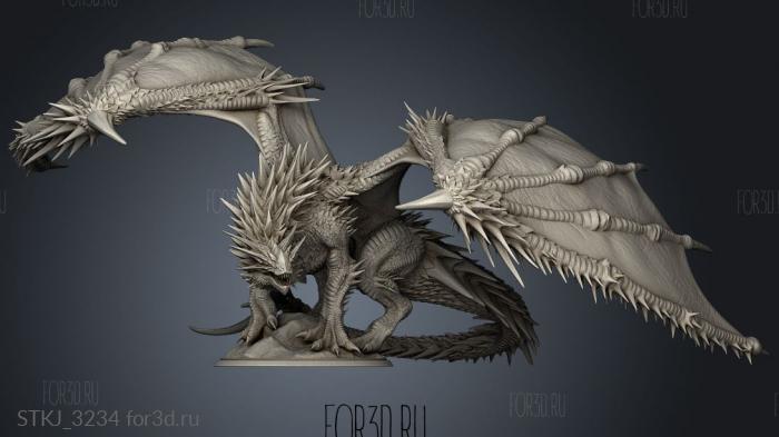 Adult Red Dragon stl model for CNC