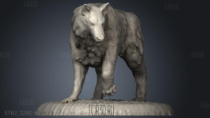 Wolf stl model for CNC