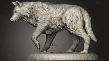 Волк 3d stl модель для ЧПУ