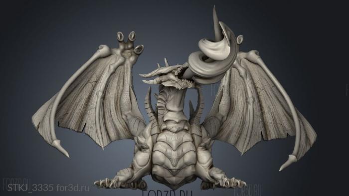 Ancient Cold Gray Dragon Breath Attack Huge stl model for CNC