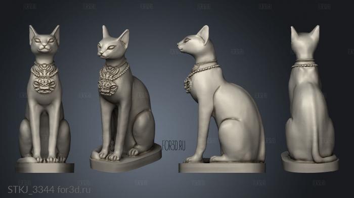 Ancient Tomb Props cat Statue stl model for CNC