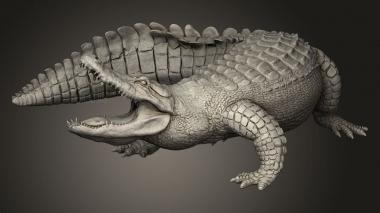 Нападение американского аллигатора на животное 3d stl модель для ЧПУ