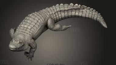 Животное Американский аллигатор плавает 3d stl модель для ЧПУ