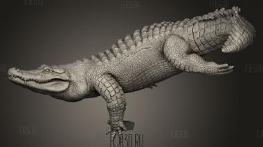 Животное Американский аллигатор плавает 3d stl модель для ЧПУ