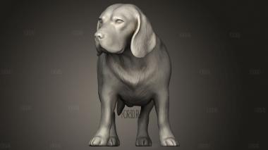 Собака-бигль 3d stl модель для ЧПУ