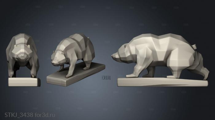 BEAR sculpture animal figure export stl model for CNC