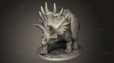 Звери-Трицератопсы Ходят Основной Походкой Назад 3d stl модель для ЧПУ