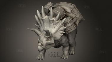 Звери Трицератопсы Шли Обратно 3d stl модель для ЧПУ