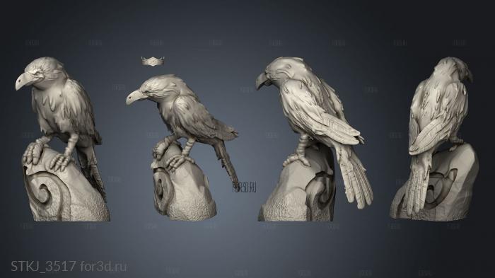 Birds Crow stl model for CNC