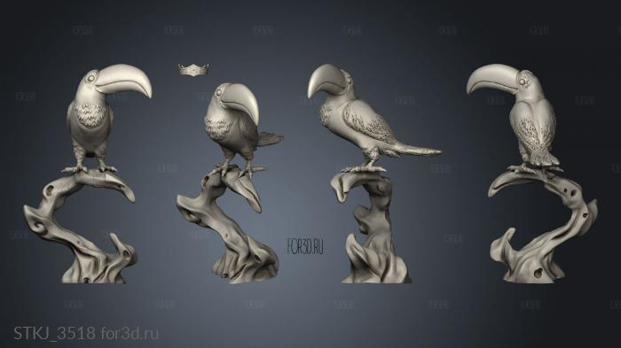 Birds Crow stl model for CNC