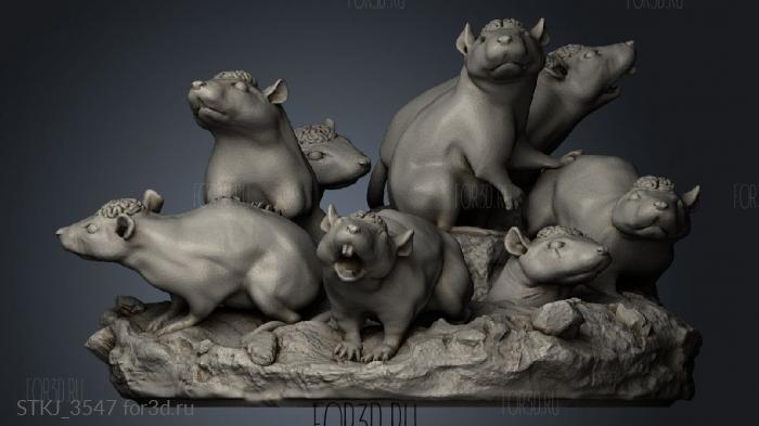 Brains and Tentacles Enemies Hivemind Mice stl model for CNC