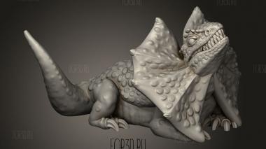 Ящерица с оборками 3d stl модель для ЧПУ