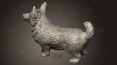 Собака породы корги 3d stl модель для ЧПУ