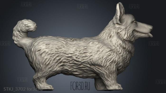 corgi dog stl model for CNC