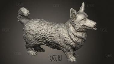 Собака породы корги 3d stl модель для ЧПУ