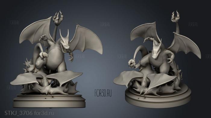 Charizard Base stl model for CNC