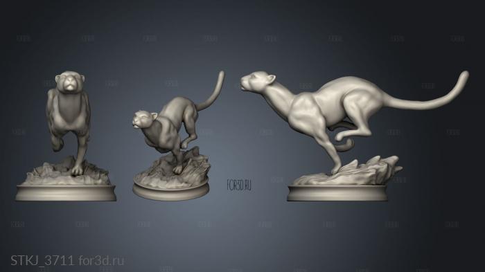 Cheetah Statue stl model for CNC